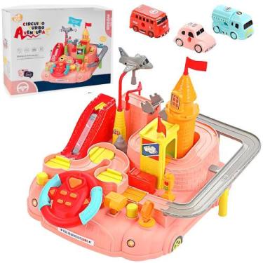 Imagem de Circuito Educativo de Carrinho Pista Rampa Manobras Volante Rosa - For