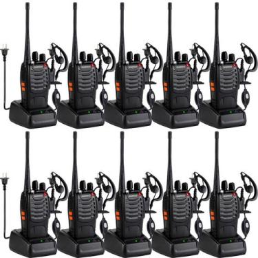 Imagem de Walkie Talkies 888S recarregável de longo alcance da Baofeng com fones