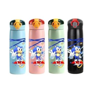 Imagem de Copo Infantil De Aço Inoxidável Isolado Com Canudo De 460ml, Garrafa P