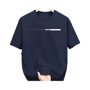 Imagem de Camiseta Masculina De Verão Em Algodão Casual Com Estampa Grande De Le