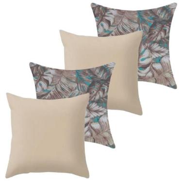 Imagem de Kit 4 Capa de Almofada 40 x 40 Malha com Zíper Lisa e Estampada - Amet
