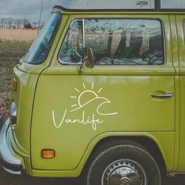 Imagem de Adesivo VanLife Wave Sun Para Carro, Motorhome, Bulli, Estilo De Texto