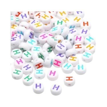 Imagem de Contas Acrílicas Coloridas Do Alfabeto A-Z 100-500PCS Para DIY Joias A