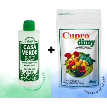 Imagem de Kit Foliar Verde + Calda Bordalesa Sulfato De Cobre Plantas - DIMY