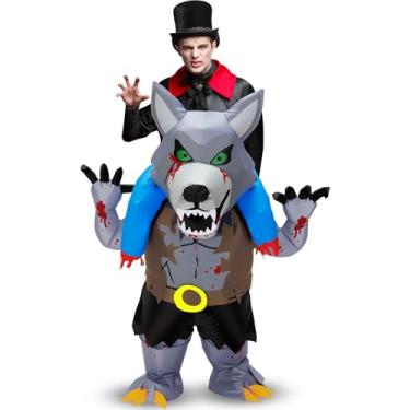 Imagem de VioraWhite Fantasia inflável para adultos, fantasia divertida e extravagante para cosplay de Carnaval de Halloween, Múltiplas, 61-74 inches