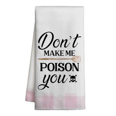 Imagem de Toalhas de cozinha cheque rosa, toalhas de prato engraçadas para cozinha, decoração de casa, presentes de veneno para mulheres, anfitriã, mãe, toalhas de chá fofas para limpar toalhas de saco de