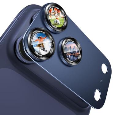 Imagem de Goton Compatível com protetor de lente de câmera iPhone 17 Pro Max, 1 pacote com capa de metal de liga de alumínio com vidro temperado HD, estilo de câmera profissional, resistente a quebras, à prova