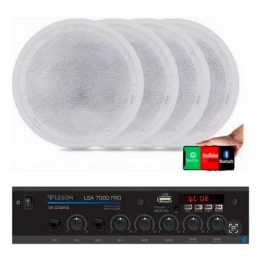 Imagem de Kit Amplificador Som Ambiente Receiver Orion RC7000 + 4 Arandelas Embu