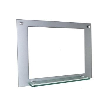 Imagem de Espelho Para Banheiro Com Prateleira 50Cm Prata