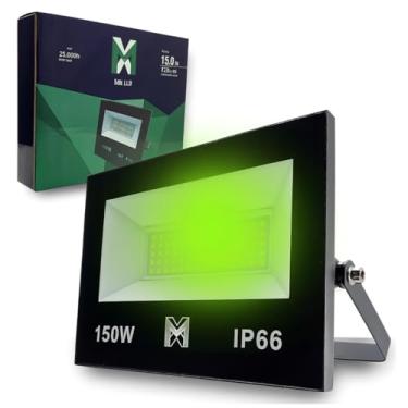 Imagem de Refletor LED MX 150W Verde Bivolt IP66 – Iluminação Externa Potente, Resistente à Água e Poeira, 11.250lm, Ângulo 120°