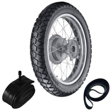 Imagem de Kit Pneu Biz 100/125 Pop 100 60/100-17 Tr300 Vipal + Câmara + Cinta