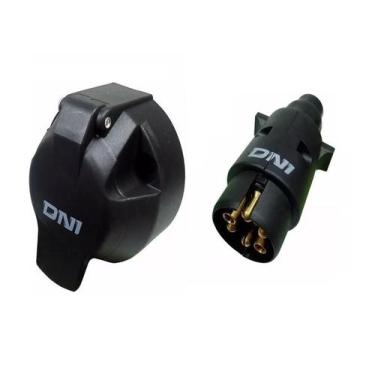 Imagem de Tomada elétrica para engate reboque 6 polos - dni 8372, Plastico Preto