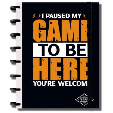 Imagem de Caderno Capa Dura Com Discos 80 Folhas Pautadas De Tamanho A4 27,5 * 20 CM (GAME-AMARELO)