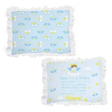 Imagem de Travesseiro Bebê Oração Santo Anjo Incomfral 28X35 Masculino