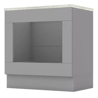 Imagem de Balcao Forno Embutir Tampo Cooktop 80 cm Americana Cinza Calcare Henn