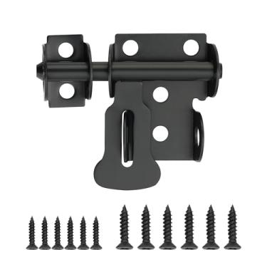 Imagem de Trava de parafuso deslizante, dupla face, barril, parafusos, fechaduras de segurança de aço inoxidável com orifício de cadeado para porta interna, banheiro, porta de celeiro, cerca, porta de garagem