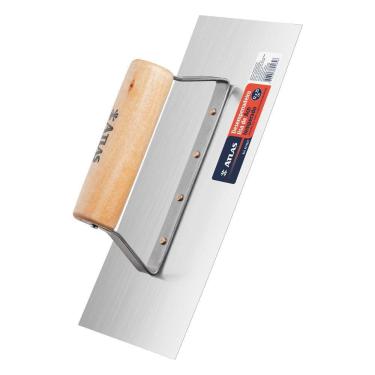 Imagem de Desempenadeira De Aço Lisa 12X25 Cabo Fechado Madeira Atlas