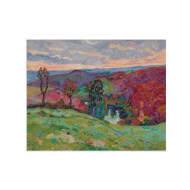 Imagem de Armand Guillaumin Famoso Arte de Parede Pôster-Impressões em Tela para sala de estar-Reprodução pinturas(Creuse Valley 2) 60x80cm Sem Moldura