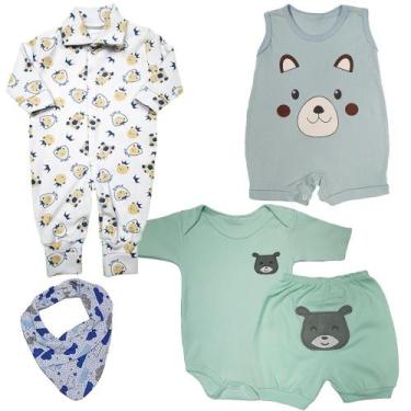 Imagem de Kit Roupa de Bebê com 5Pçs Enxoval Menino Menina com Bandana - Koala B