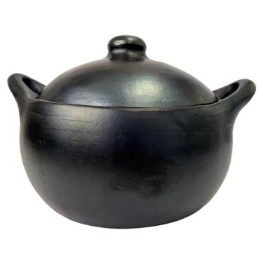 Imagem de Autêntico La Chamba Stewpot - Forno holandês de argila preta totalmente natural para refogar, assar, assar frango, cozinhar grãos - Seguro para fogão e forno - Feito à mão na Colômbia - Médio, 3