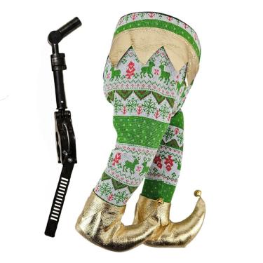 Imagem de Pernas Duende Natal Elfo Natalina Chute Movimento Flexivel Arvore Decoraçao Janela Porta Casa Loja Festa Fim de Ano