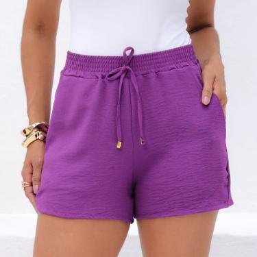 Imagem de Shorts Feminino Dunas Bolsos Cintura Alta Curto Básico - Lori Modas, R