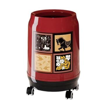 Imagem de predolo Lixeira com rodas, lata de lixo de grande capacidade, lata de lixo para cozinha, banheiro, escritório, casa, banheiro, quarto, Open S Red