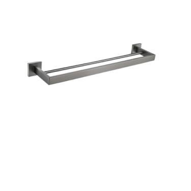 Imagem de Ferragens de banheiro cinza escovado acessórios de banheiro toalheiro de metal de aço inoxidável suporte de papel higiênico gancho de roupão barra de toalha hardware de banheiro moderno (suporte de