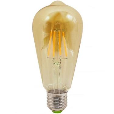 Imagem de Lâmpada ST64 Filamento Led 4w Âmbar Dimerizável E27 110v - GMH LUX
