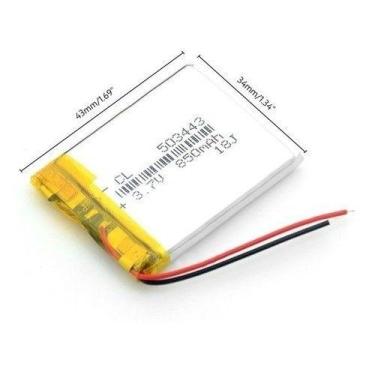 Imagem de Bateria  850 Mah  3.7v  Com 2 Fios 5mm X 34mm X 43mm - bgb