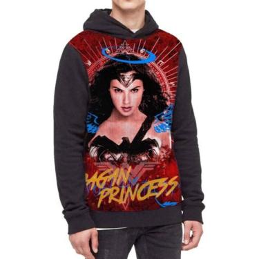 Imagem de Moletom Com Capuz Mulher Maravilha Liga Ref:374 - smoke, Preto, GG