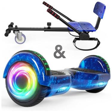 Imagem de SISIGAD Assento de Scooter para Go Kart 6,5 Polegadas com Bluetooth e Luzes LED - Azul