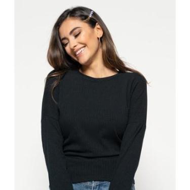 Imagem de Blusa Salvatore Fashion Morcego Gola Canoa Manga Longa Canelada Feminina-Feminino