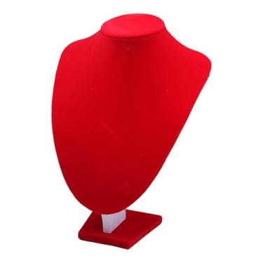 Imagem de simhoa Suporte de exibição de joias de manequim de pescoço, organizador de correntes e pingentes para apresentação de, superfície de tecido macio e, 30cmx21.5cm