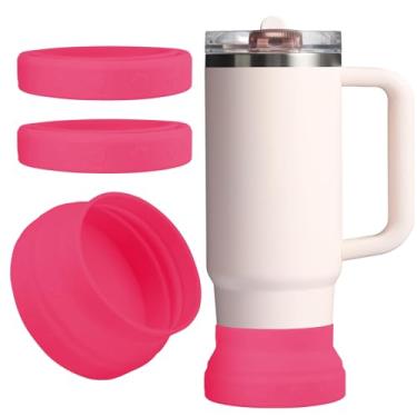 Imagem de Oddyami Bota de silicone Bow Rose para Stanley Tumbler H2.0 850.5 g 1,134.0 g & IceFlow 20o, 850.5 g & Owala 680.4 g & Hydro Flask garrafa de água 340.2-680.4 g capa de manga inferior dobrável para