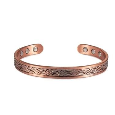 Imagem de Pulseira Magnética Cobre Puro Bracelete Modelo Celtic Luxo