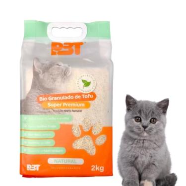 Imagem de Areia Biodegradável Para Gatos Bio Granulado 2kg Orgânico de Tofu Natural Ecológica Super Premium | Bem-estar e Desenvolvimento Pet