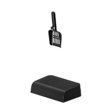 Imagem de Stgfyxgs Caixa de Areia para Gatos, Evita Lixo, Acessórios, Menos Desperdício, Rampa para Caixa de Areia para Gatos, Preto com Colher