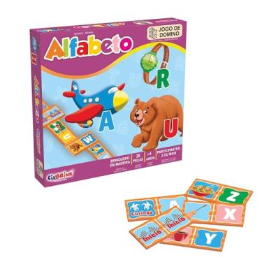 Imagem de Dominó de Alfabetização Infantil 28 peças em Madeira, Ciabrink, Multicolor