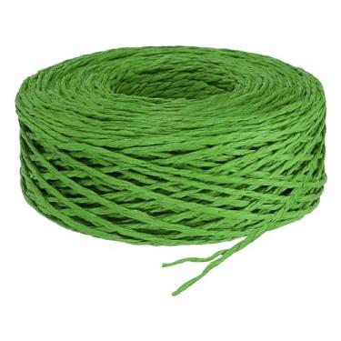 Imagem de Fita de ráfia, fio de ráfia, fio de ráfia, cordão de corda para sacos de crochê, artesanato, festivais, buquês, embrulho, verde