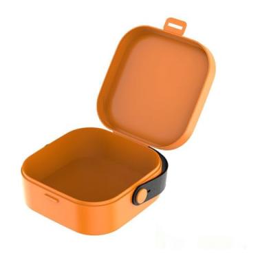 Imagem de Caixa de armazenamento de joias multifuncional, cabo de dados portátil, Bluetooth, fone de ouvido, laranja