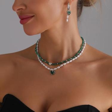 Imagem de Colar de cristal e coração de cristal de fada da floresta, corrente em camadas de pera boêmia, para donzela delicada, presente de joia de pescoço delicado