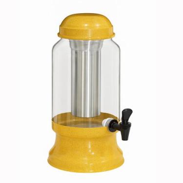 Imagem de Suqueira Barrica Vidro 3,2 Lt Porta Gelo e Copo- Amarelo Pig - Gastrob