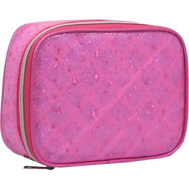 Imagem de Estojo Box Padrão de Estrela Escolar Juvenil Escolar Lindo Versátil (ROSA ESCURO)