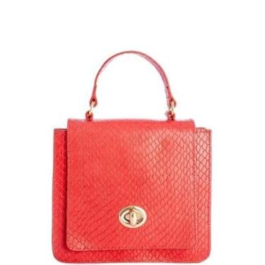 Imagem de Bolsa Tiracolo Estruturada Vermelha em Couro Legítimo Leopoldine-Feminino