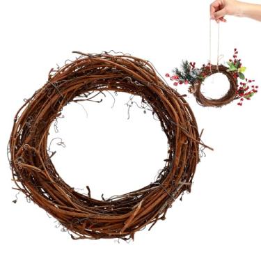 Imagem de TOYANDONA Guirlanda de Videira Natural (1 Peça) - Guirlanda Rústica Artesanal de 15 Cm (5,9 Polegadas) para Porta de Entrada, Artesanato Diy, Decoração Natalina E Sazonal para Casa.