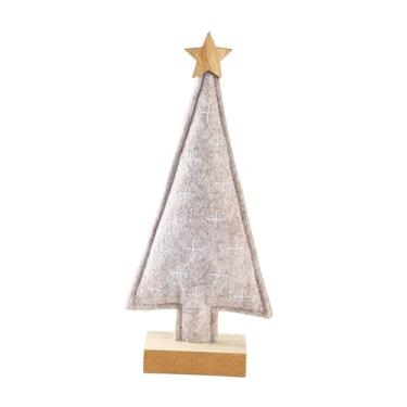 Imagem de IEUDNS Árvore de Natal de mesa, pequena árvore de Natal, artesanato de feltro, estatueta versátil, decoração de mesa de Natal para decoração de casa e, Cinza, 14x6x31.3 Cm