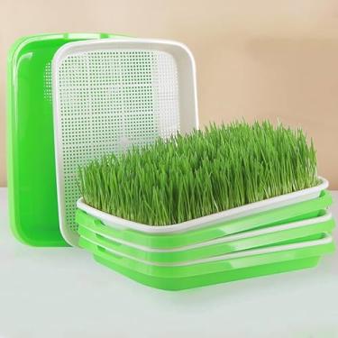 Imagem de 1 bandeja de germinação de plantas, bandeja de germinação de plantas de camada dupla, placa de cultivo de mudas, ferramentas de plantio de berçário, 22 x 14,5 x 3 cm