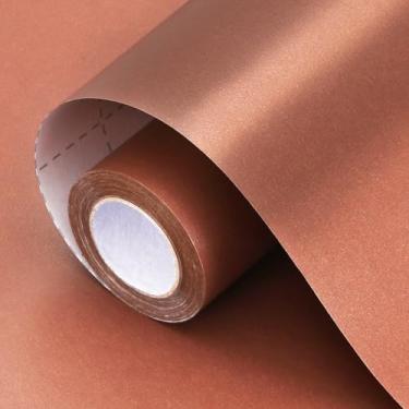 Imagem de Papel de embrulho marrom chocolate, papel de 43 cm x 10 m cor sólida perolado, papel de embrulho de presente marrom escuro para o dia dos pais, aniversário, Natal, chá de bebê, convites DIY, artes e