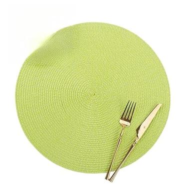 Imagem de Novo Kit Jogo Redondo Jantar Para Mesa Posta, Descanso De Prato Elegante(verde limao,8 UNI)